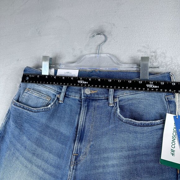 H&M Skinny Jeans Mens Size W33X32L Mid Rise Stone Wash Denim Stretch Blue - Picture 9 of 13